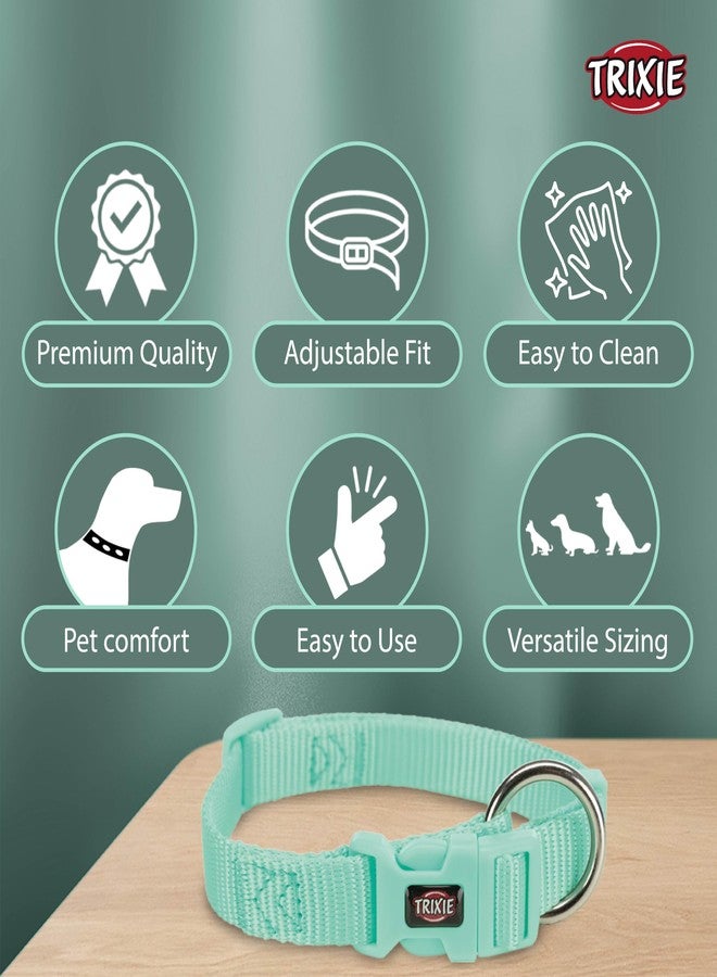 TRIXIE Premium Collar, Softline Elegance Collar For Dogs, Nylon Material With Fully Adjustable Collar, Strain-Relieved Buckle With Soft Padding (Small-Medium, Mint),?23 cm,W_4.5 cm,Teal - Image 3